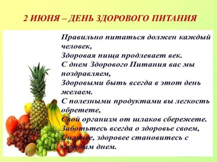 Картинки с Днем здорового питания и отказа от излишеств в еде (60 открыток). Красивые картинки с надписями