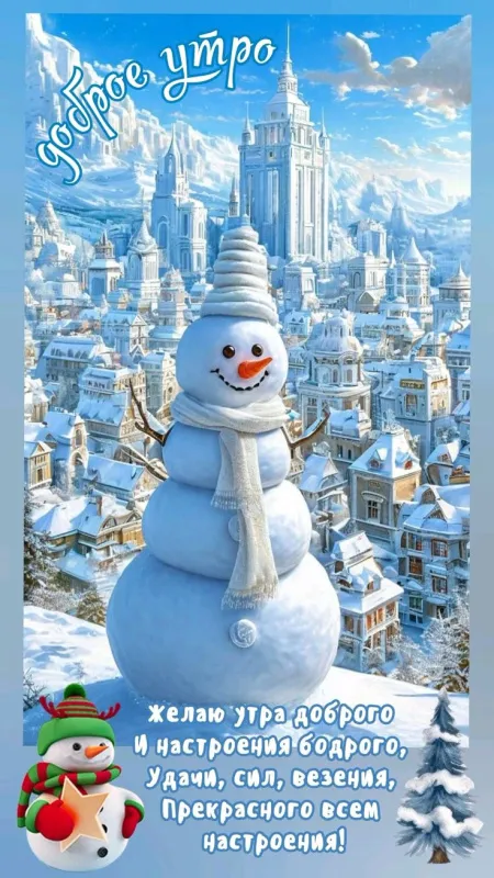 Красивые снежные картинки "Доброе утро". Доброе снежное утро - картинки со снегом