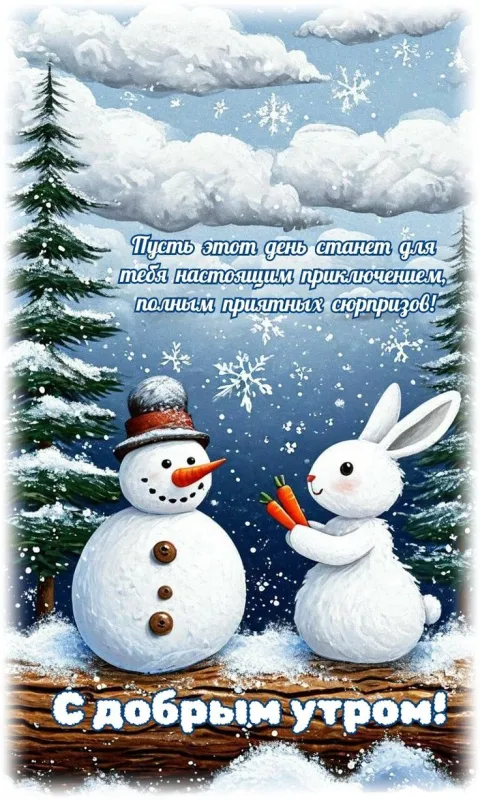 Красивые снежные картинки "Доброе утро". Снежные картинки "Доброе утро" позитивные