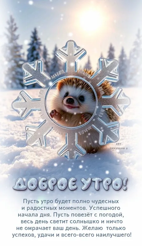 Красивые снежные картинки "Доброе утро". Доброе снежное утро - картинки со снегом