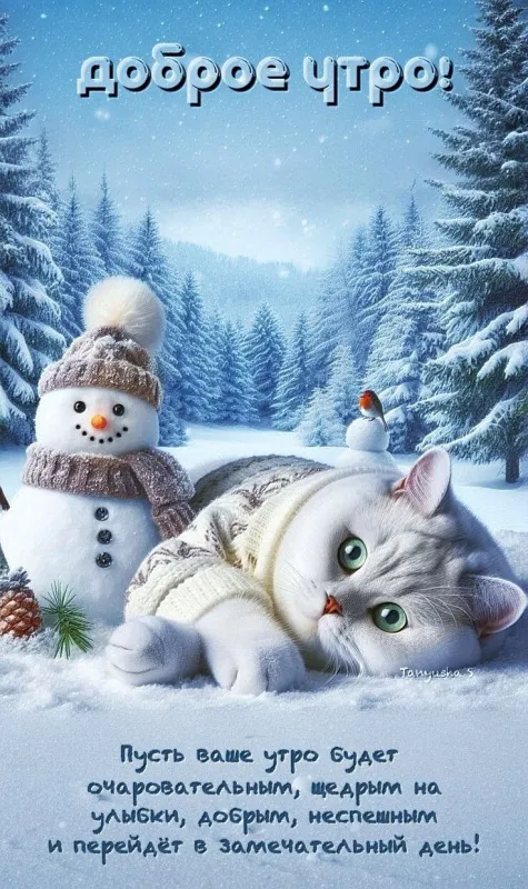 Красивые снежные картинки "Доброе утро". Снежные картинки "Доброе утро" позитивные