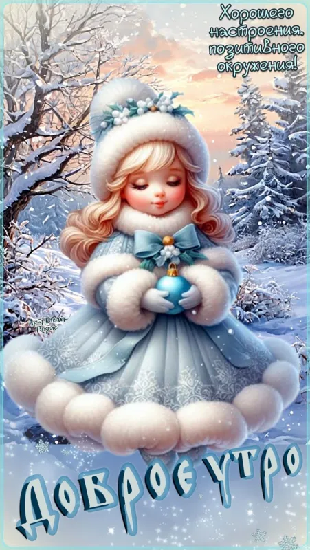 Красивые снежные картинки "Доброе утро". Доброе снежное утро - картинки со снегом