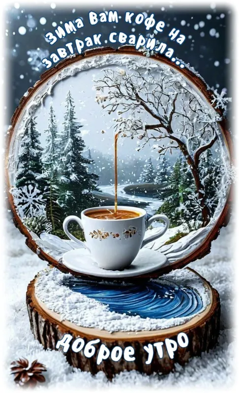Красивые зимние картинки "Доброе утро" для скачивания. Зимние картинки "Доброе утро" с пейзажами