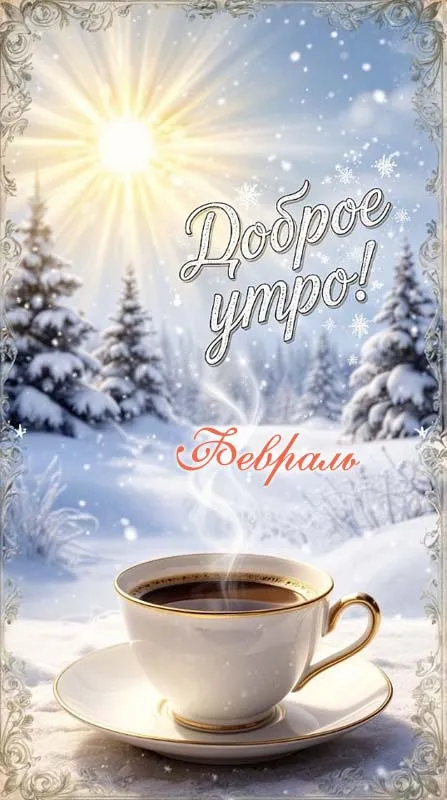 Картинки Доброе утро февраля. Картинки "С Добрым утром февраля" красивые