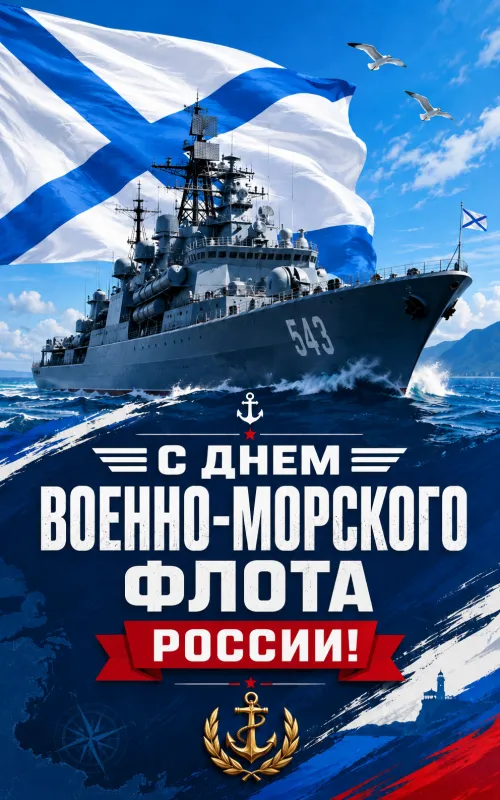 Открытки с Днем Военно-Морского Флота (ВМФ). Открытки с Днем Военно-Морского Флота