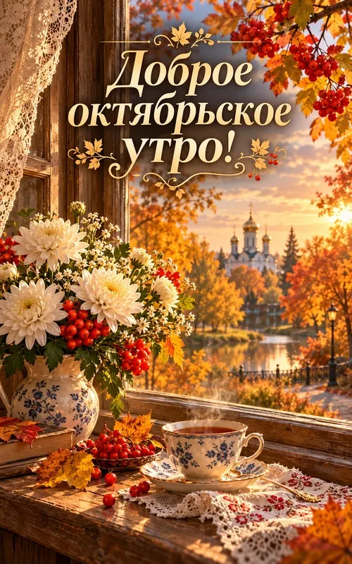 Красивые картинки "С добрым утром октября". Современные картинки Доброе октябрьское утро