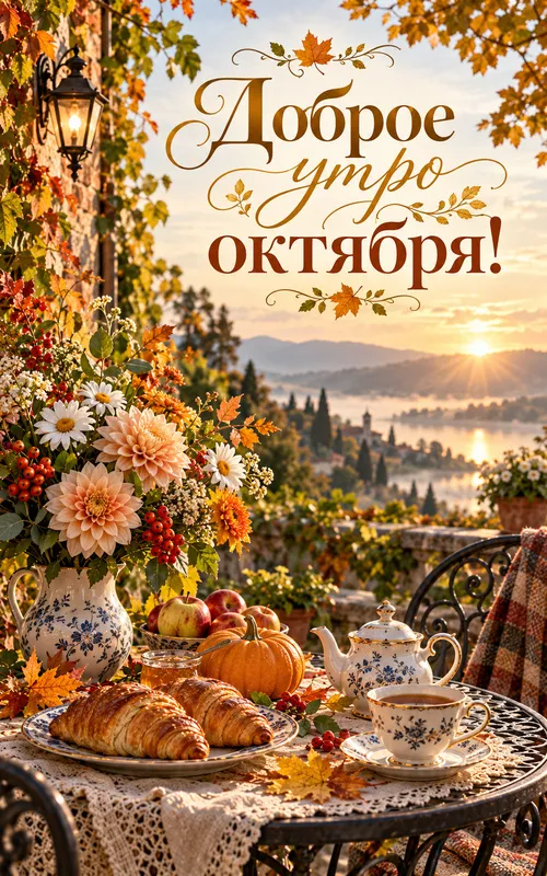 Красивые картинки "С добрым утром октября". Современные картинки Доброе октябрьское утро