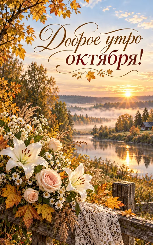 Красивые картинки "С добрым утром октября". Современные картинки Доброе октябрьское утро