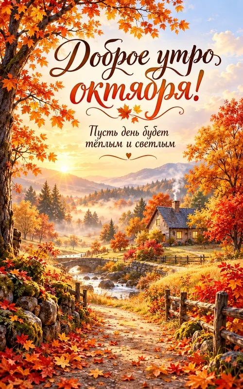 Красивые картинки "С добрым утром октября". Современные картинки Доброе октябрьское утро