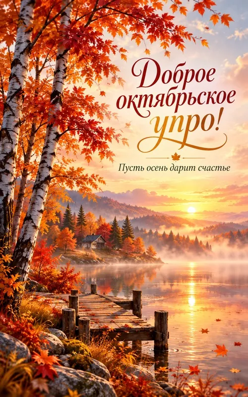 Красивые картинки "С добрым утром октября". Современные картинки Доброе октябрьское утро