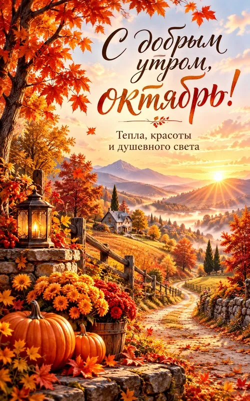 Красивые картинки "С добрым утром октября". Современные картинки Доброе октябрьское утро