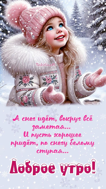 Красивые снежные картинки "Доброе утро"